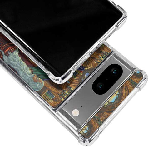 Dragon and Wizard Playing Chess by Ed Beard Jr Google Pixel 8a Clear Case